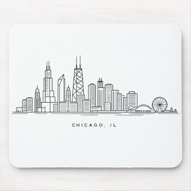 Chicago IL stadsillustration Musmatta (Framsidan)