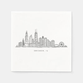 Chicago IL stadsillustration Pappersservett