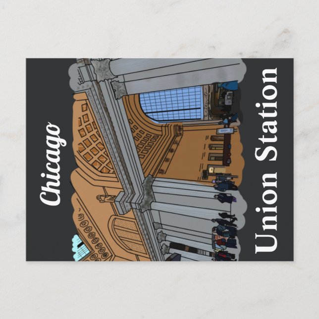 Chicago, IL Union tåg station Vykort (Framsida)