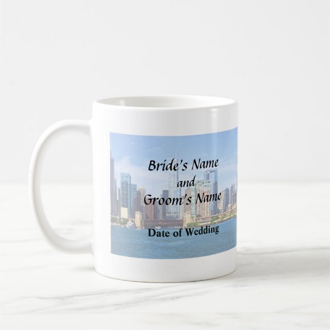Chicago IL - Utsikt från Lake Michigan Kaffemugg (Vänster)