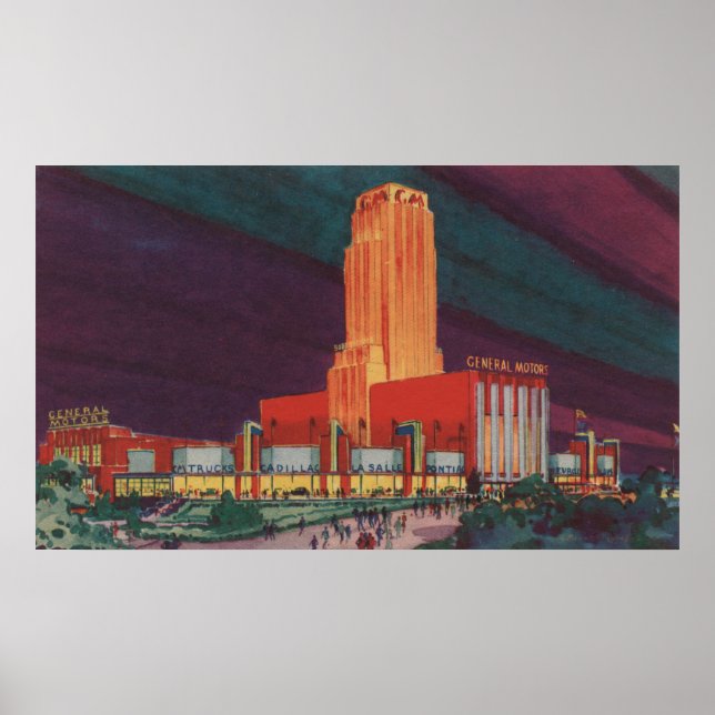 Chicago, IL - View of the General Motors Buildin Poster (Framsidan)