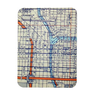 Chicago IL-vintagekarta Magnet