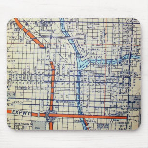 Chicago IL-vintagekarta Musmatta