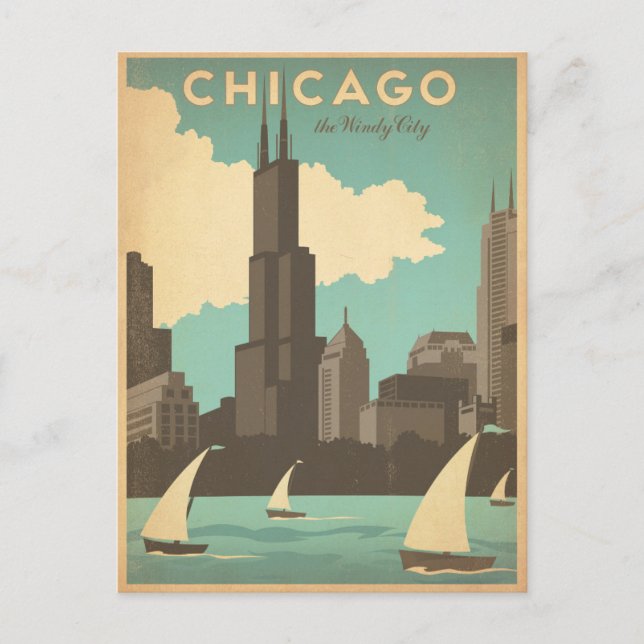 Chicago, IL - Windy City Vykort (Framsida)