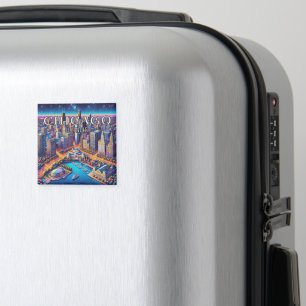 Chicago Illinois 3 Souvenir Kylskåpsmagnet