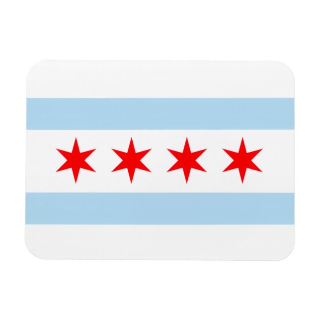 Chicago Illinois 4 Stjärnor Vintage Resa Magnet (Horisontell)