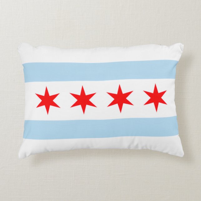 Chicago Illinois 4 Stjärnor Vintage Resa Prydnadskudde (Framsidan)