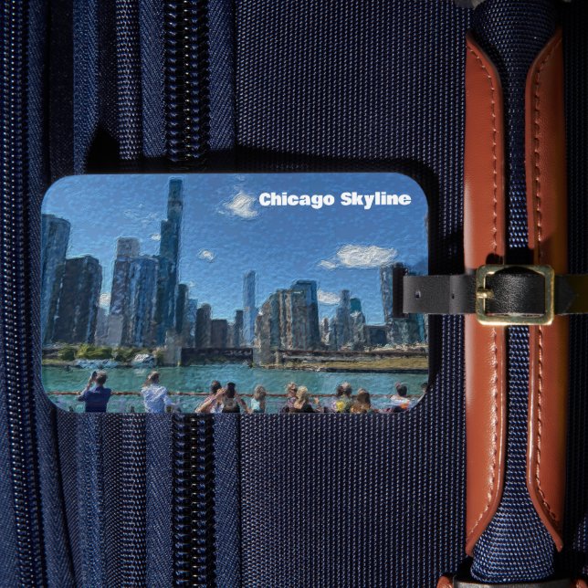 Chicago, Illinois Abstrakt Skyline Bagagebricka (Framsida Insitu 4)