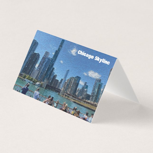 Chicago, Illinois Abstrakt Skyline Kort (Framsida)
