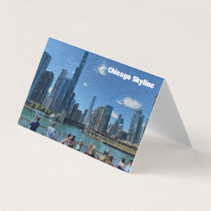 Chicago, Illinois Abstrakt Skyline Kort