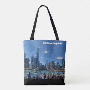 Chicago, Illinois Abstrakt Skyline Tygkasse
