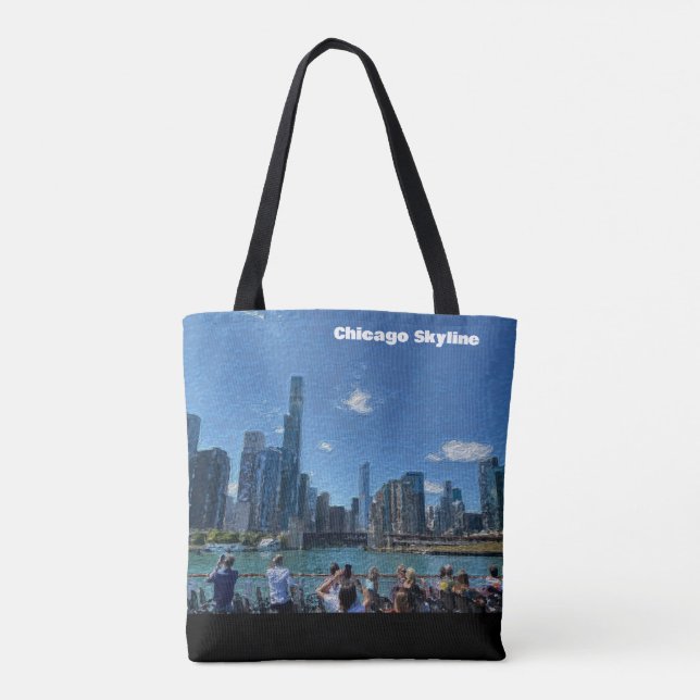 Chicago, Illinois Abstrakt Skyline Tygkasse (Baksida)