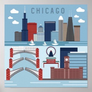 Chicago Illinois affisch