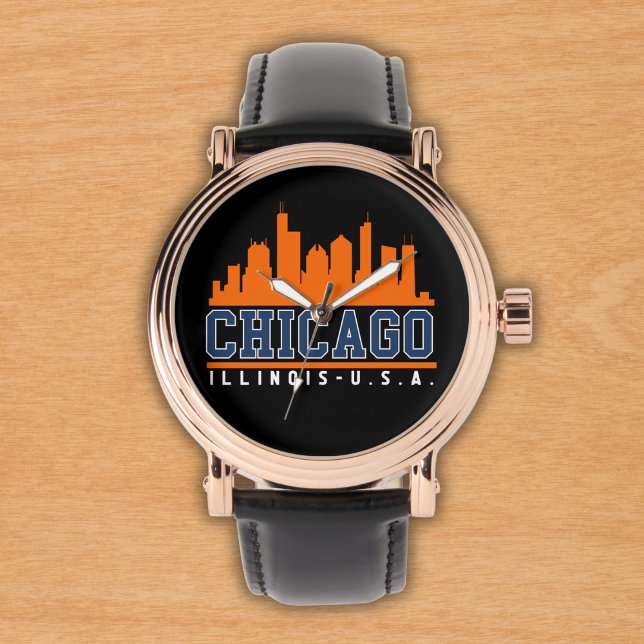 Chicago Illinois Beatiful Skyline Armbandsur (Skapare uppladdad)