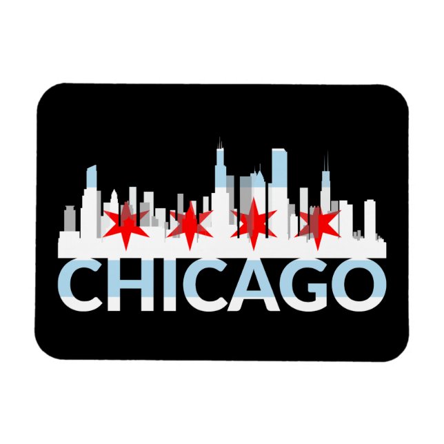 Chicago Illinois Blåsiga Staden 4 Stjärnor Chi Tow Magnet (Horisontell)