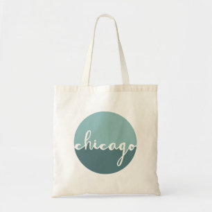 Chicago Illinois blått Ombre cirklar Tygkasse