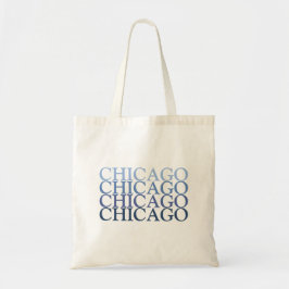 Chicago Illinois, Blue and light Blue Tote Bag Tygkasse
