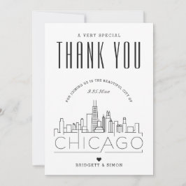 Chicago, Illinois Bröllop | Tack + Fotokort Kort