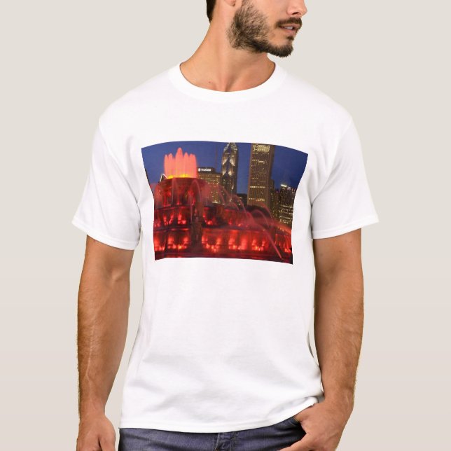 Chicago, Illinois, Buckingham Fontän T Shirt (Framsida)