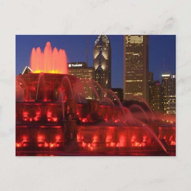 Chicago, Illinois, Buckingham Fountain Vykort (Framsida)