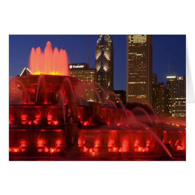 Chicago, Illinois, Buckinghamfontänen Hälsningskort (Framsidan Horizontal)