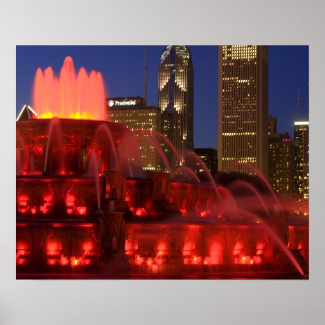 Chicago, Illinois, Buckinghamfontänen Poster (Framsidan)