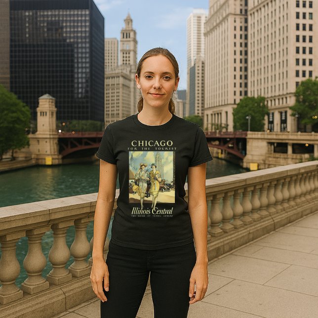 Chicago Illinois Central Vintage 1925 Annons T Shirt (Skapare uppladdad)