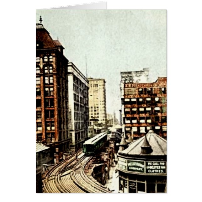 Chicago Illinois Chicago kretsar på Van Buren Hälsningskort (Framsidan)