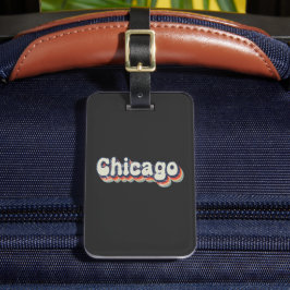 Chicago Illinois Chrome City Klassisk Konst Bagagebricka