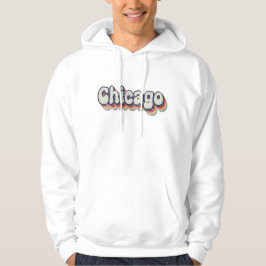 Chicago Illinois Chrome City Klassisk Konst Hoodie