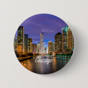 Chicago Illinois City At Night Knapp
