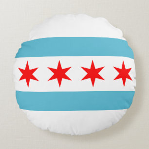 Chicago (Illinois) City flagga Rund Kudde
