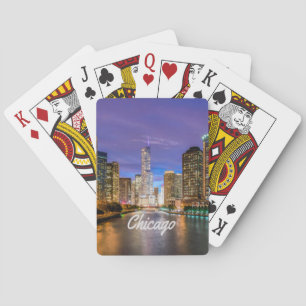 Chicago Illinois City i natt Casinokort