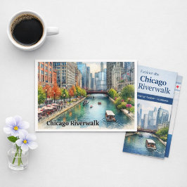 Chicago Illinois City River Postcard Vykort