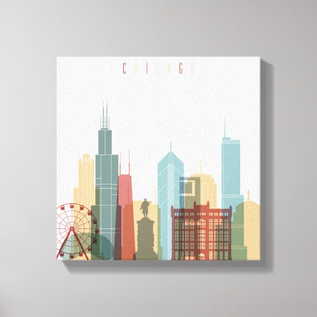 Chicago,Illinois | City Skyline Canvastryck (Framsida)