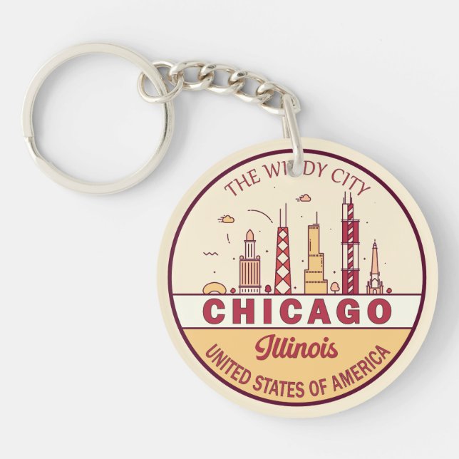 Chicago Illinois City Skyline Emblem (Framsidan)