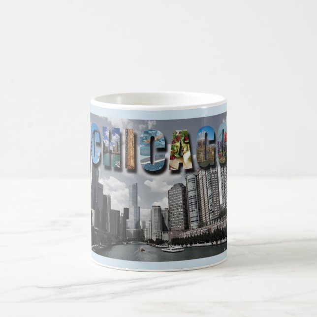 Chicago Illinois City Skyline Skyscrapers Photo Kaffemugg (Center)