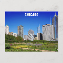 Chicago Illinois City Skyline Travel Photo Vykort