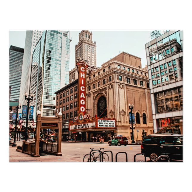 Chicago, Illinois cityscape-fotografi Fototryck (Framsidan)