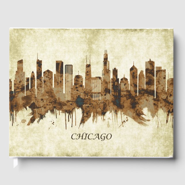 Chicago Illinois Cityscape Gästböcker (Framsida)