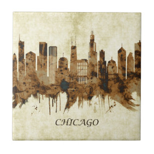 Chicago Illinois Cityscape Kakelplatta
