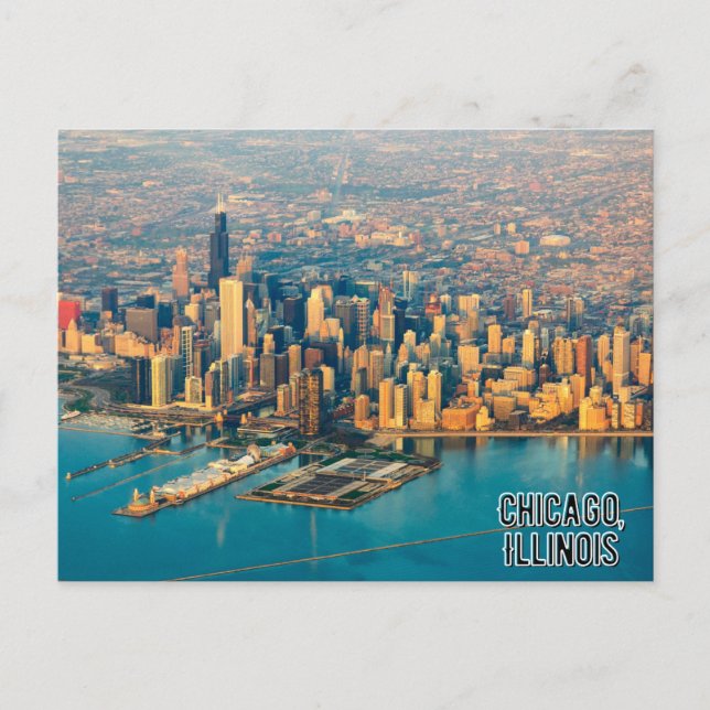 Chicago Illinois Downtown Postcard Vykort (Framsida)