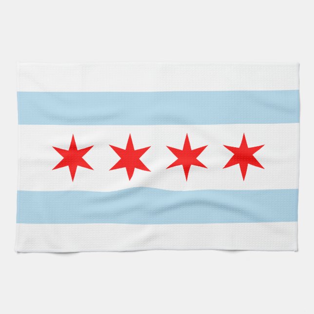 Chicago Illinois Flagga Kökshandduk (Horisontell)