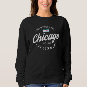 Chicago Illinois Flagga Tees Vintage Skyline Manar T Shirt