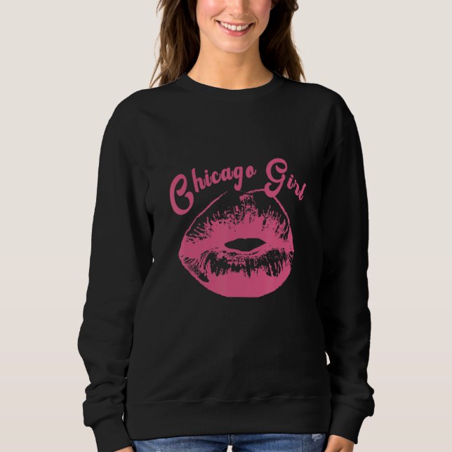 Chicago Illinois Girl T Shirt (Framsida)