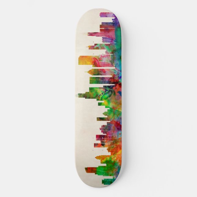 Chicago Illinois horisontCityscape Skateboard Bräda 20 Cm (Framsida)
