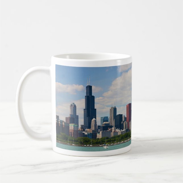 Chicago Illinois horisontpanorama Kaffemugg (Vänster)