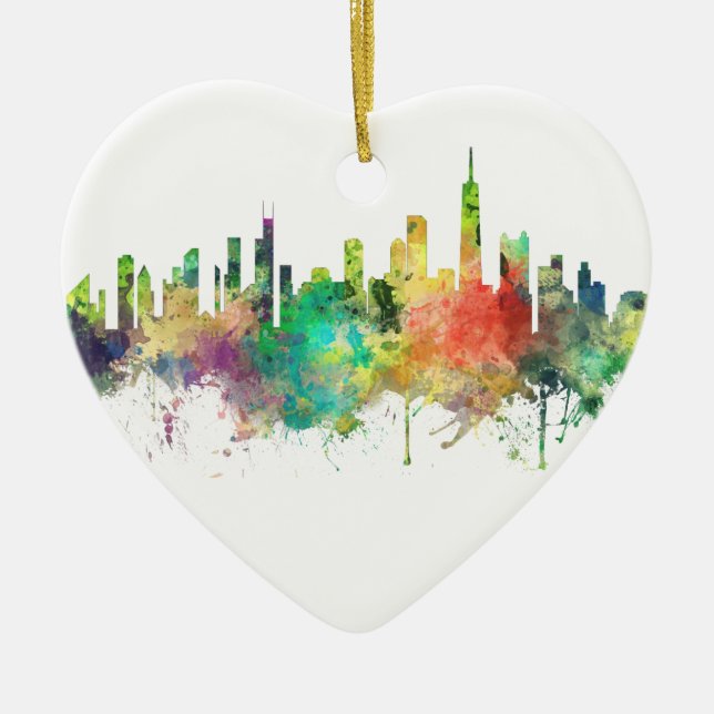 CHICAGO ILLINOIS HORISONTSP - JULGRANSPRYDNAD KERAMIK (Framsidan)