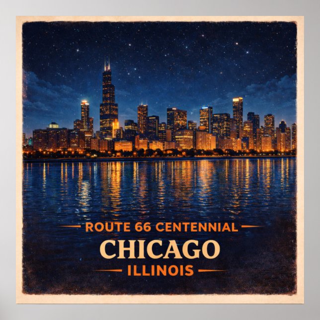 Chicago Illinois Hundraårsjubileum Början på leden Poster (Framsidan)