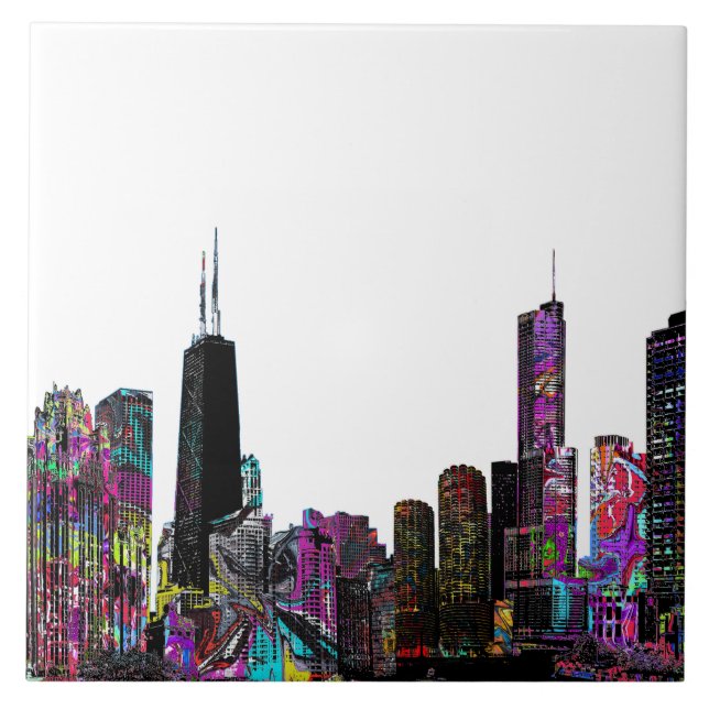 Chicago, Illinois i graffiti Kakelplatta (Framsidan)